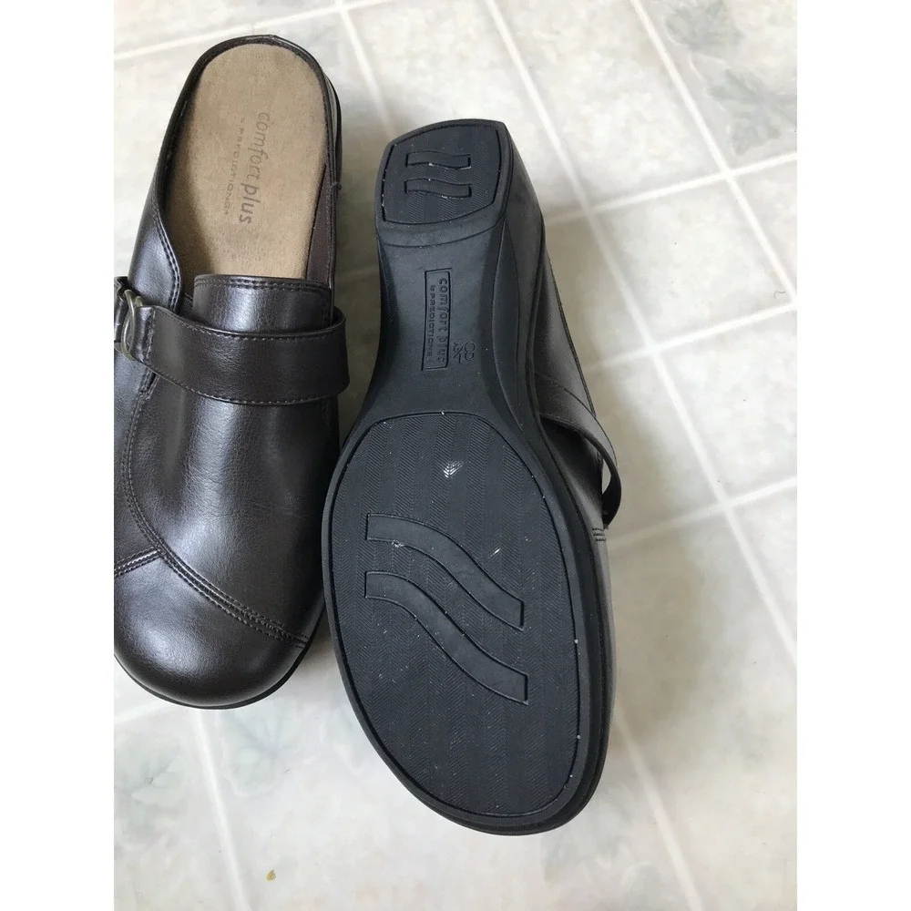 Real Comfort by Predictions 8.5M Brown Mule Slip On Dress Shoes Man Made 2
